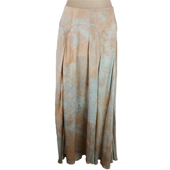Free People SZ 4 Gardenia Print Maxi Skirt Romantic Enchanting Silky Ruffles - Picture 5 of 7